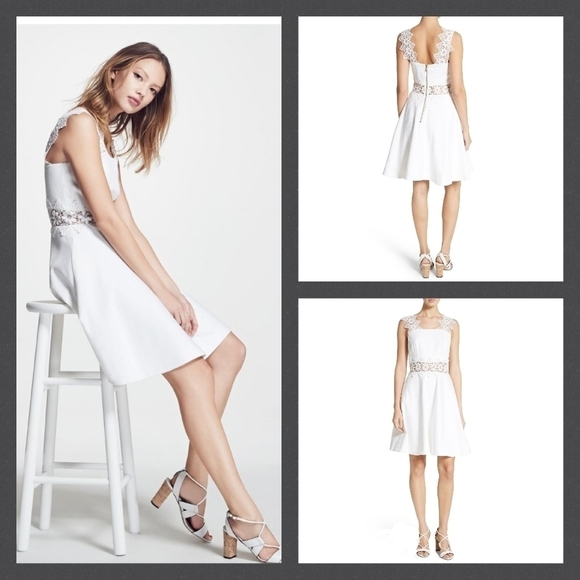 Ted Baker London Monaa Lace Trim A-Line Dress‎ - Picture 1 of 3